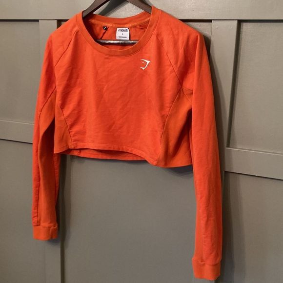 Gymshark Training Cropped Sweater Sweatshirt in Solar Orange Size Large - Picture 9 of 11